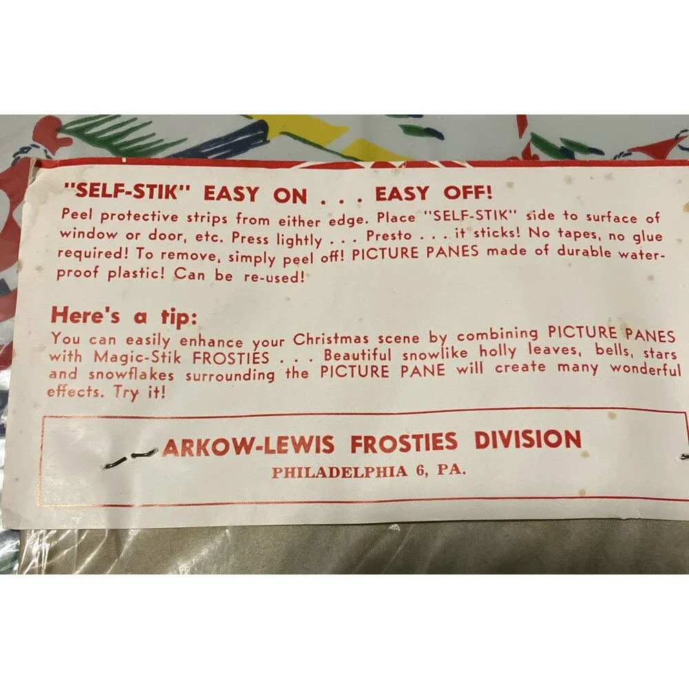 Arkow Lewis Frosties 1953 Picture-Panes Stained Glass Effect Seasons Greetings